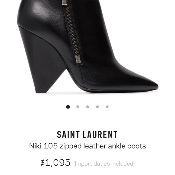 SAINT LAURENT Niki 105 zipped leather ankle boots - Picture 3 of 5